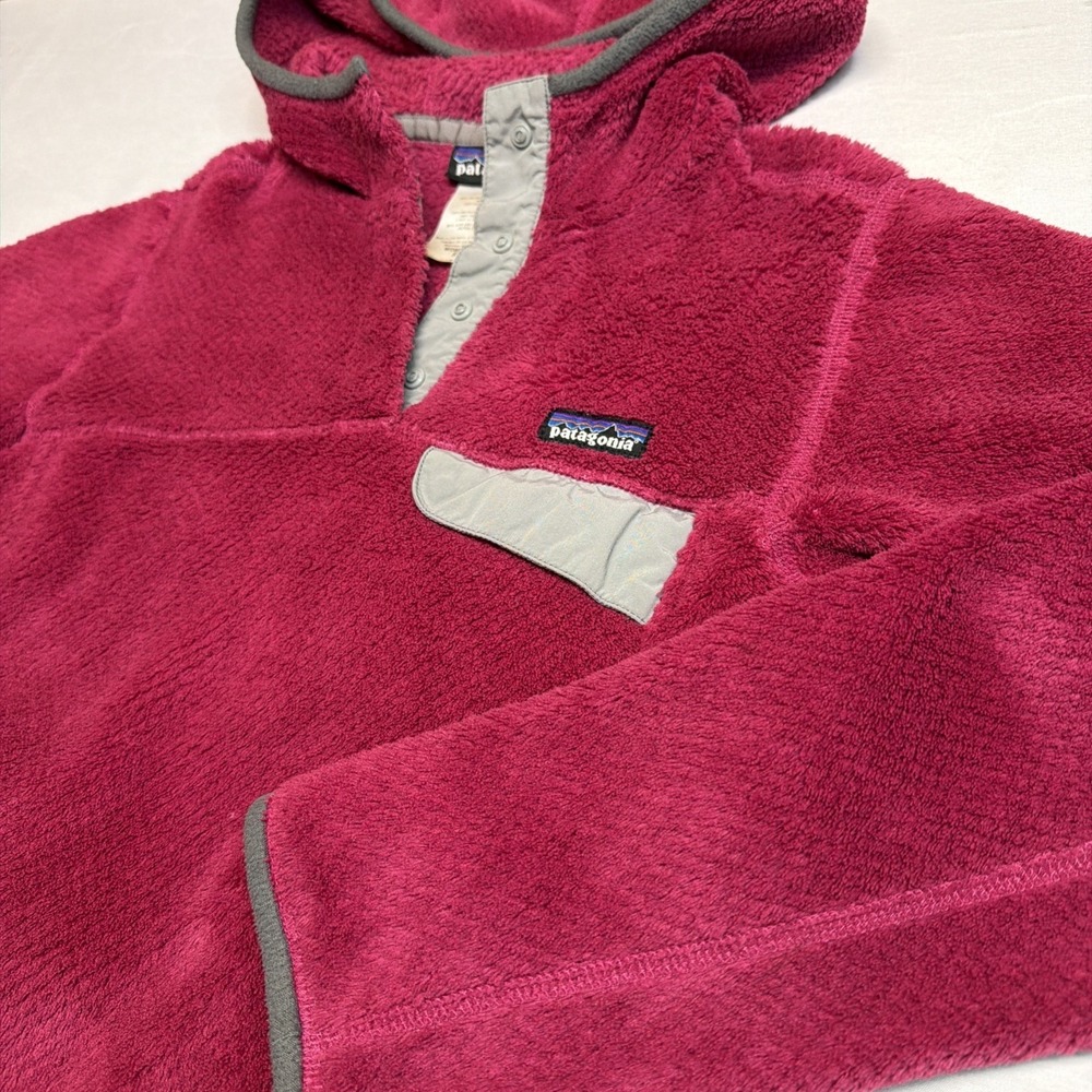PATAGONIA Re-Tool Hoodie Pullover Fleece Jacket Snap-T Pink  Women's S‎ Small